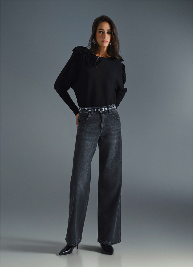 Jeans Neri Wide Leg