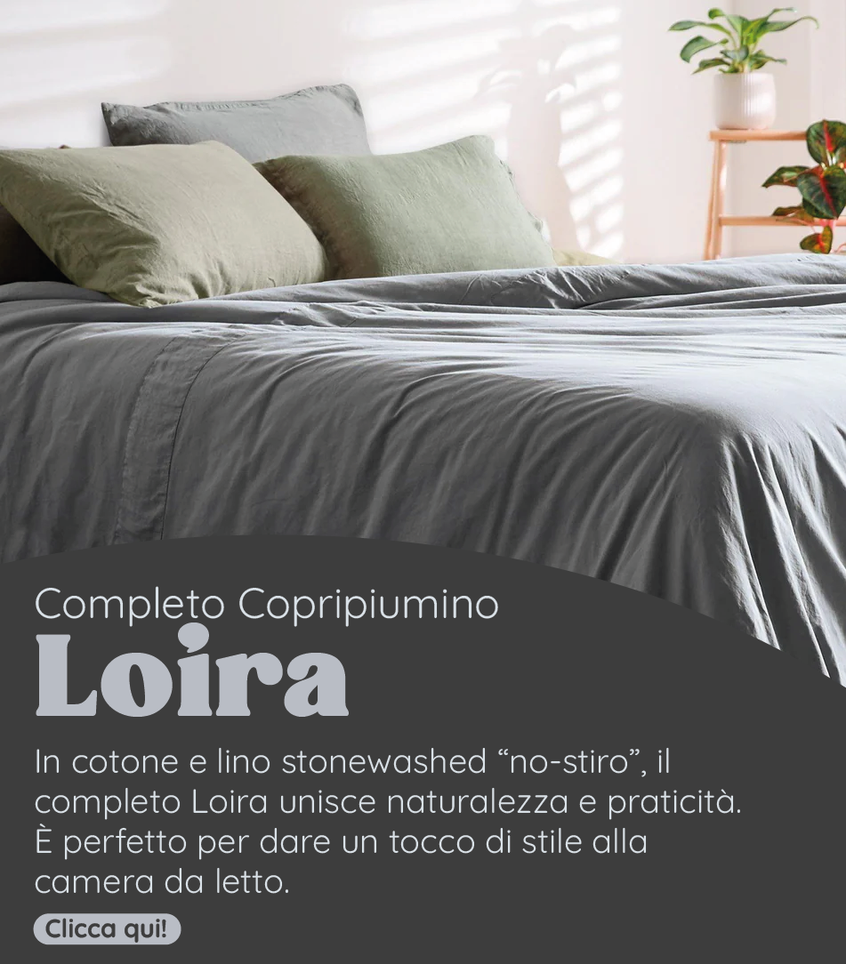 Completo Copripiumino Cotone e Lino StoneWashed No Stiro - Loira