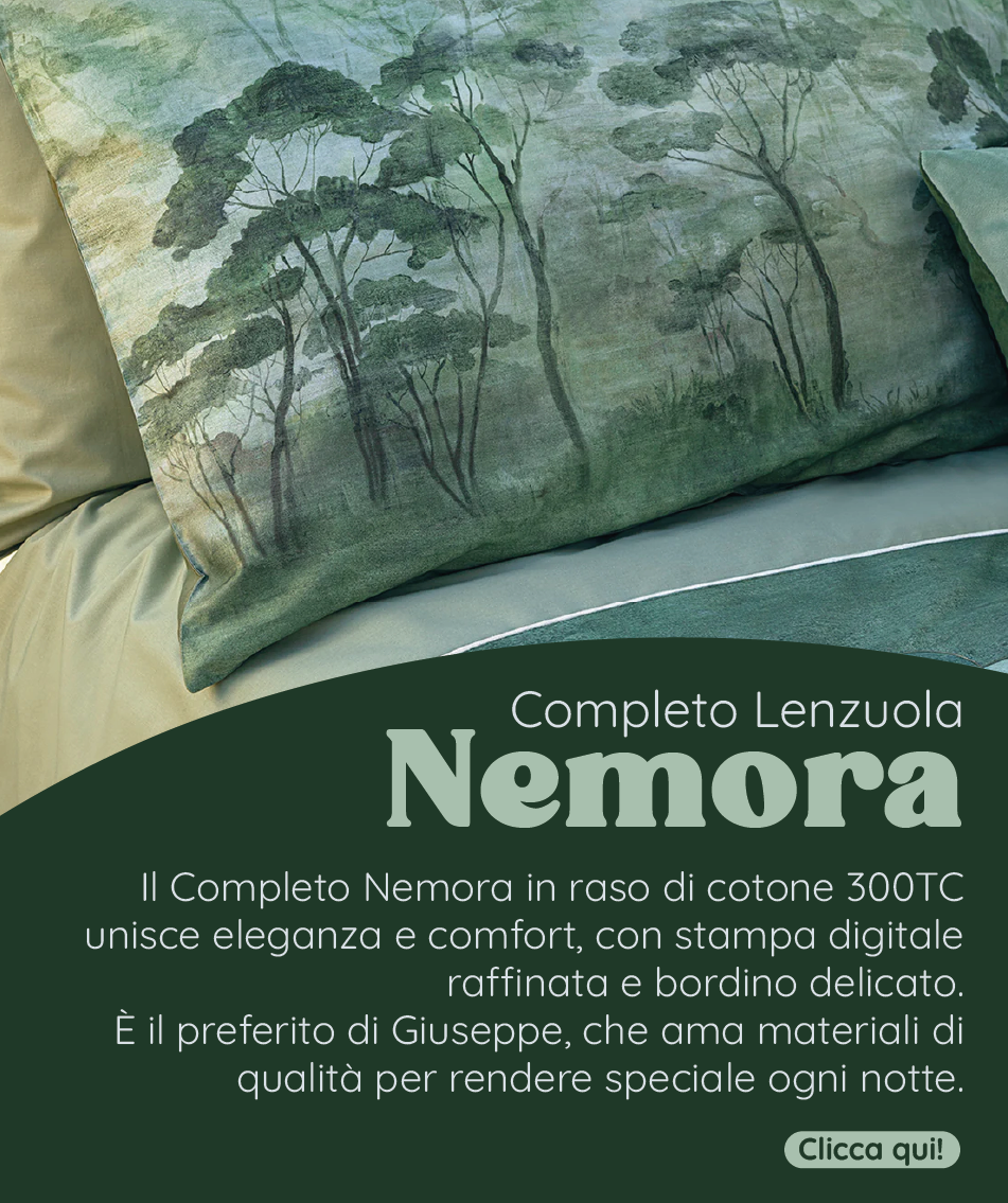 Completo Lenzuola in Raso Di Cotone Fantasia - Nemora