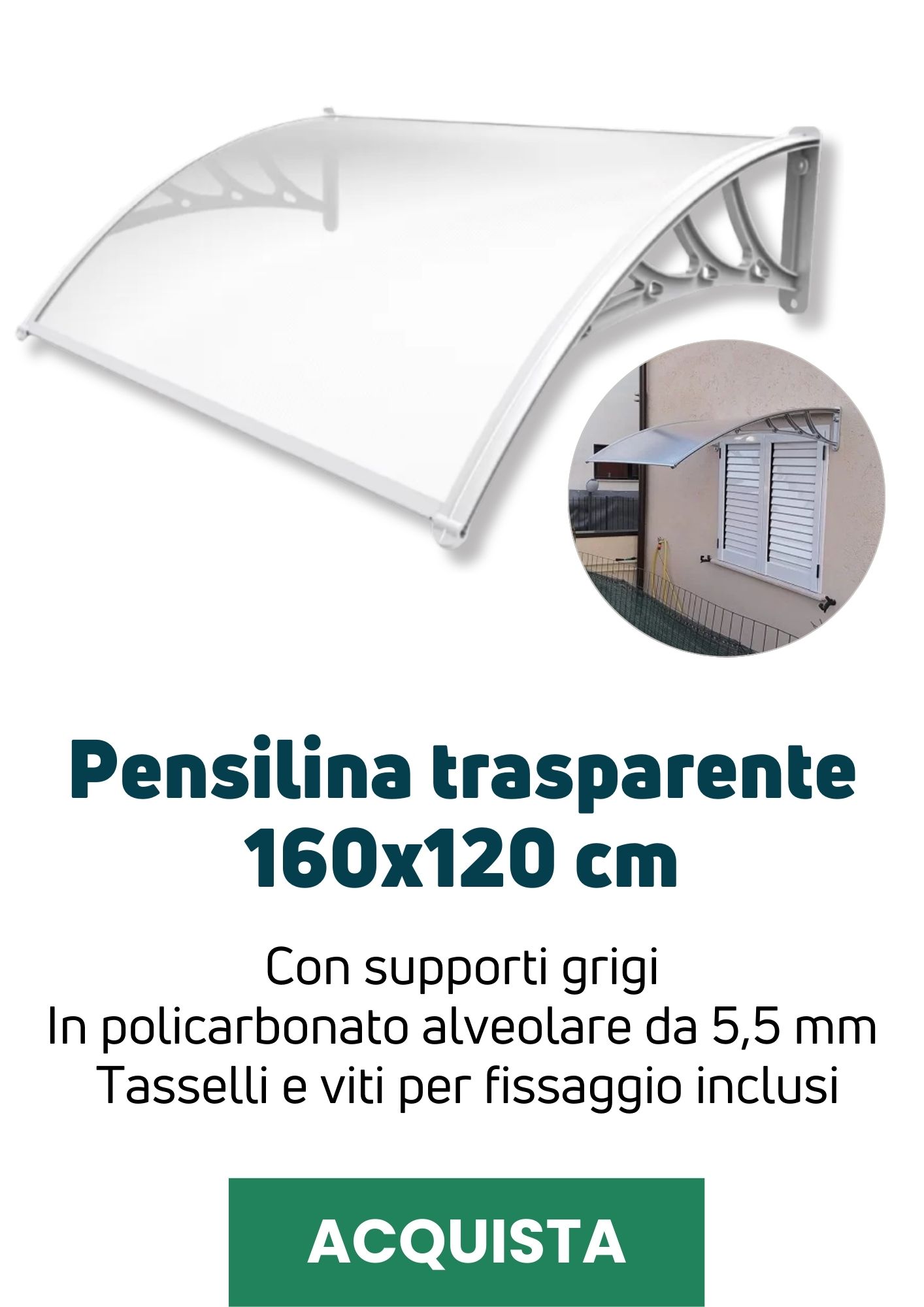 Pensilina 160x120cm Xone | Perrone Shop