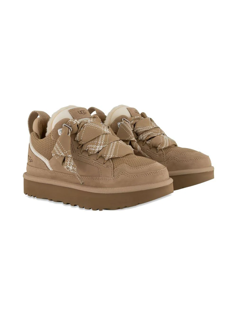 Image of Sneakers con Lacci a Quadri e Punta Tonda