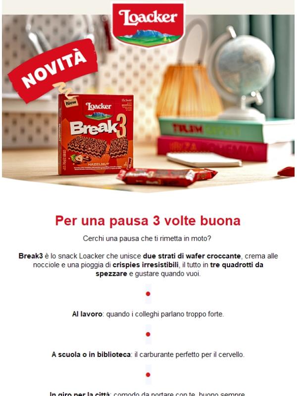 È arrivato Break! Lo snack che conta, fino a 3!