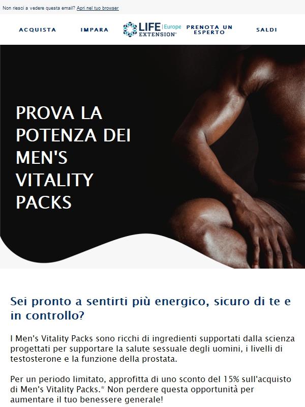 Aumenta la tua vitalità: 15% di sconto ora