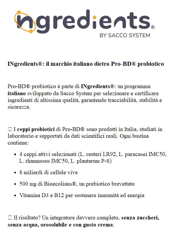 INgredients®: il marchio italiano dietro Pro-BD®
