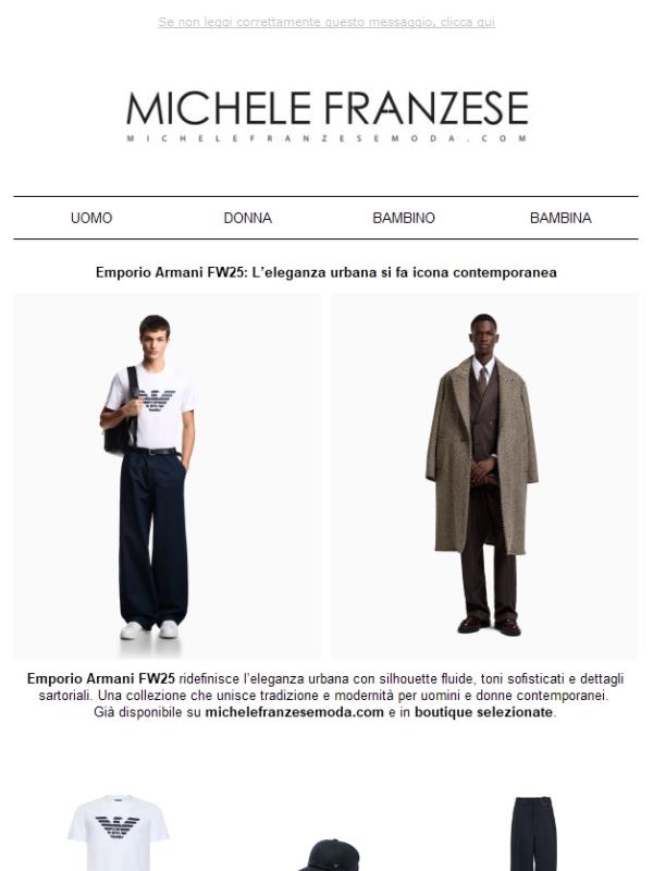 Emporio Armani FW25 | L’eleganza urbana si fa icona contemporanea