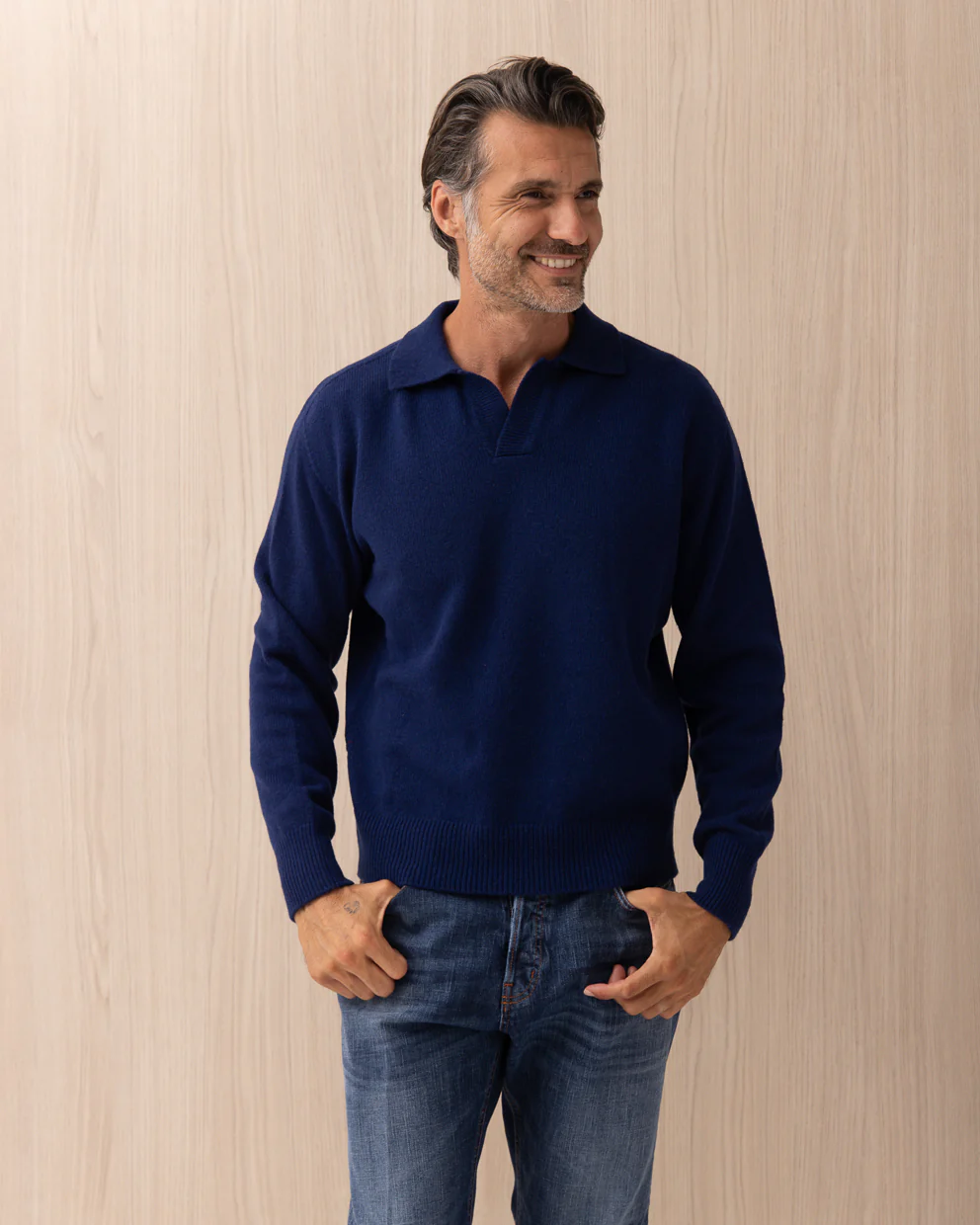Maglia Collo Polo Blu