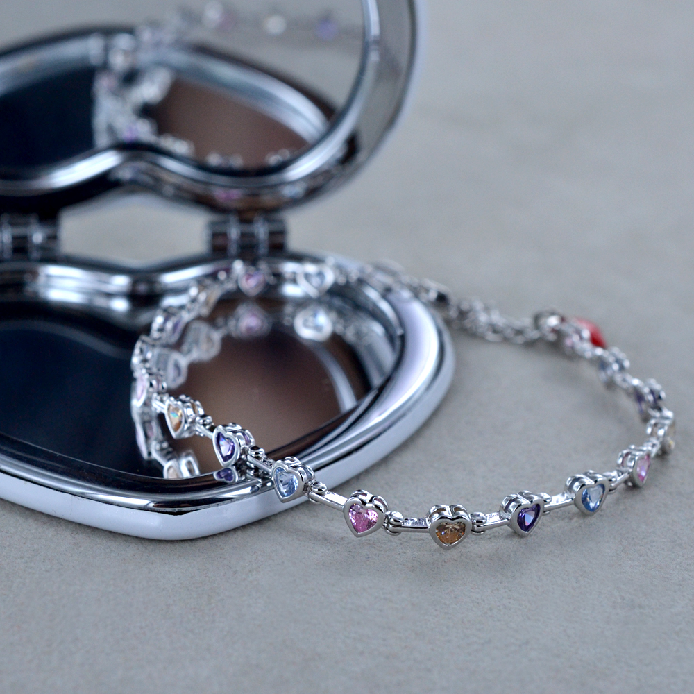 Bracciale tennis cuori