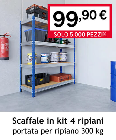 scaffale kit 4 ripiani