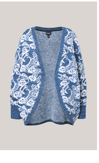 Cardigan aperto con taglio a palloncino e maniche lunghe a pipistrello