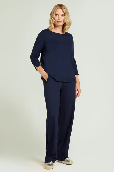 PANTALONI PULL-ON WIDE LEG IN PUNTO MILANO