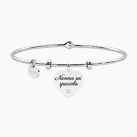 Bracciale MAMANONMAMA   con ciondoli CHIAVE DI VIOLINO e CUORICINO