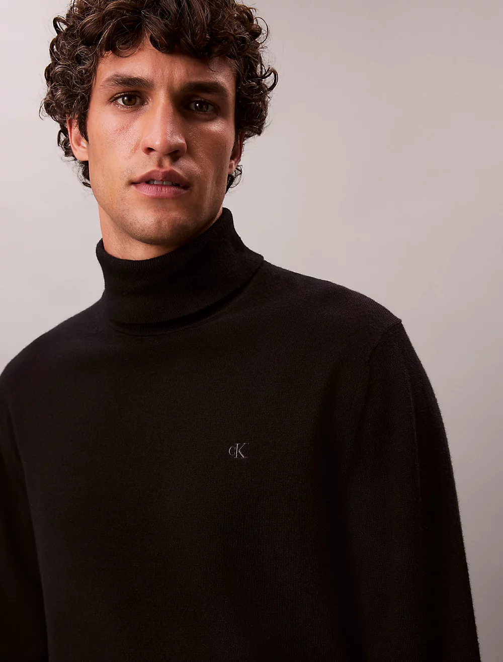 Maglione a collo alto in lana merino