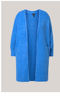 Cardigan lungo e aperto in maglia morbida con maniche lunghe