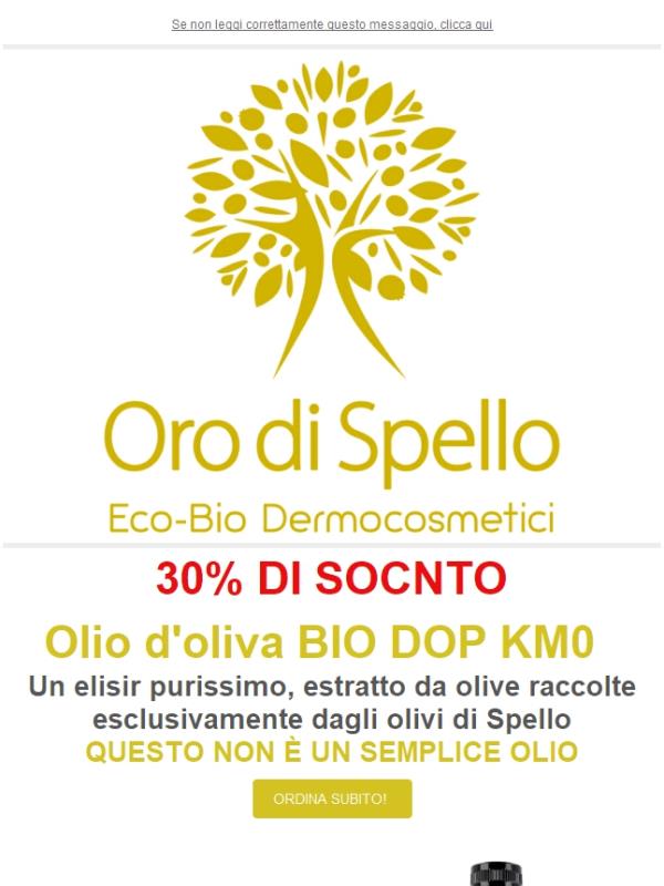 30% DI SCONTO Olio di Oliva Extra Vergine Bio D.O.P. a Km 0 - Oro di Spello -  SPEDIZIONE GRATUITA