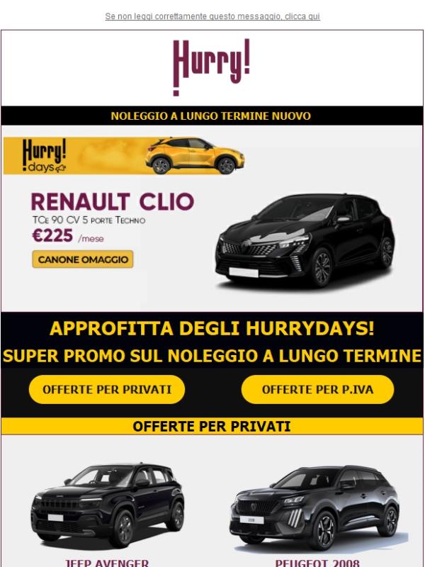🔊HURRYDAYS! Auto a PREZZI SUPER SCONTATI solo fino al 30 settembre!🚘
