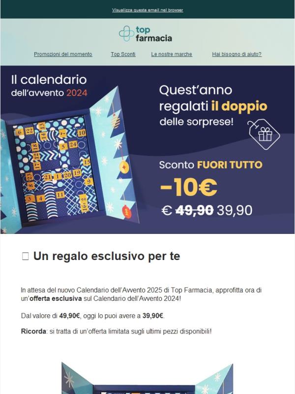 🎁 FUORI TUTTO: -10€ sul Calendario dell’Avvento 2024!