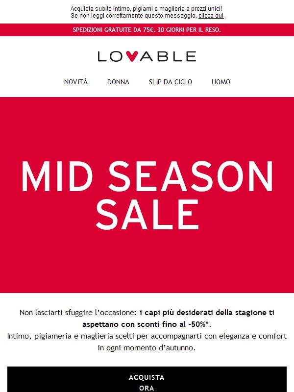 Mid Season Sale: fino al -50% 🛍️