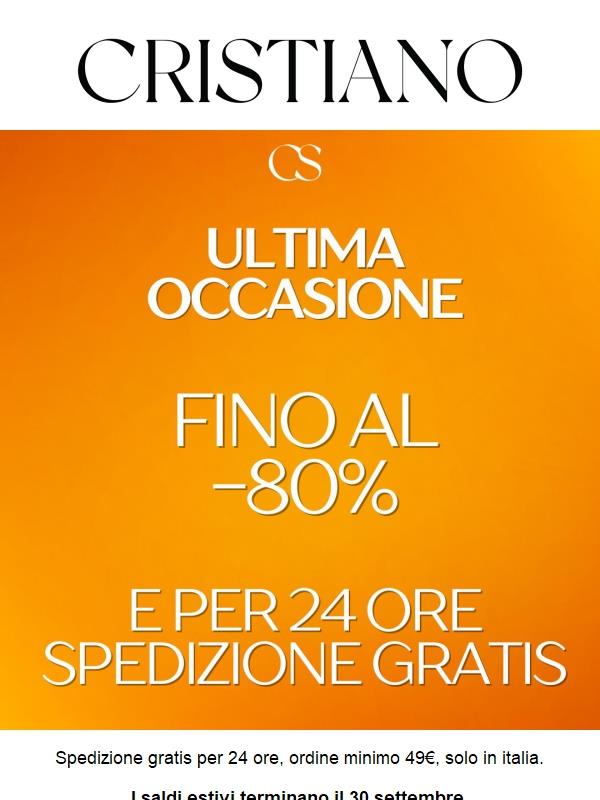 -80% 🔥 Ultime occasioni, i saldi chiudono il 30 settembre