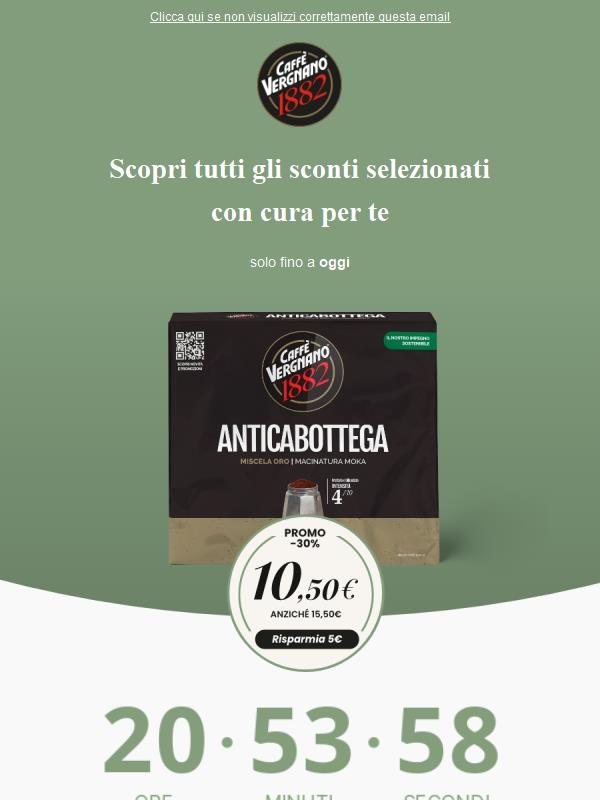 🌟 Ultimo giorno di sconto sui prodotti di Caffè Vergnano ☕