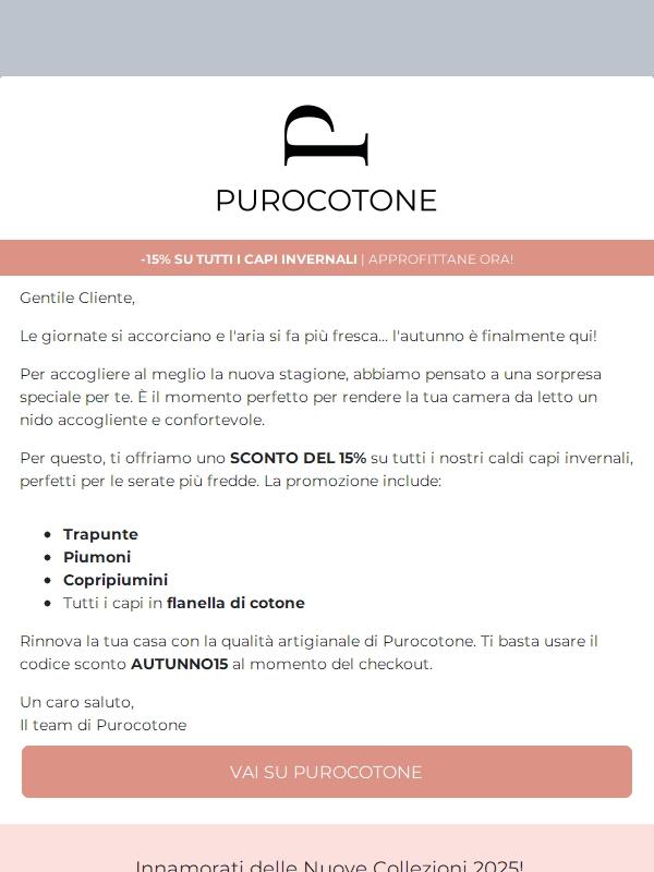 Benvenuto Autunno! - 15% su tutti i Capi Invernali