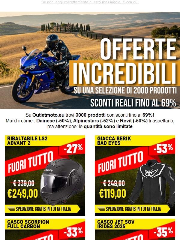 Migliaia Di Prodotti Con Sconti Fino al 69%! Dainese - Alpinestars - Berik e Tanto Altro ! Spedizione Gratis