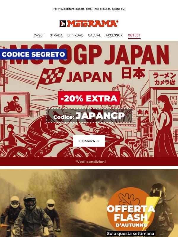 🇯🇵 Codice esclusivo JAPANGP: –20% extra 🏁