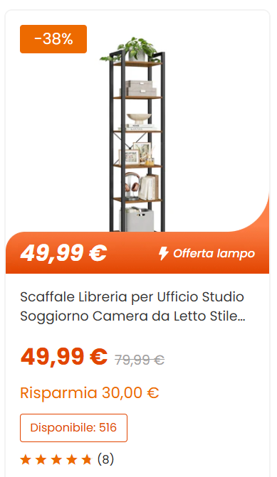 Libreria Scaffale a 6 Ripiani 