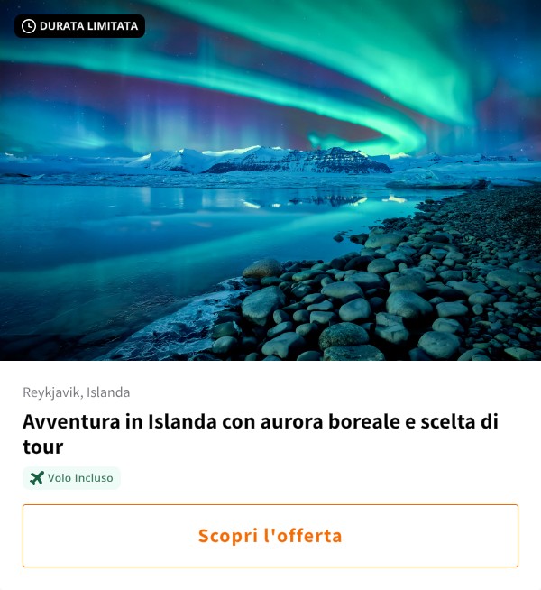 Avventura in Islanda con aurora boreale e scelta di tour
