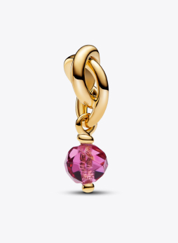 Faceted Pink Eternity Circle Dangle Charm