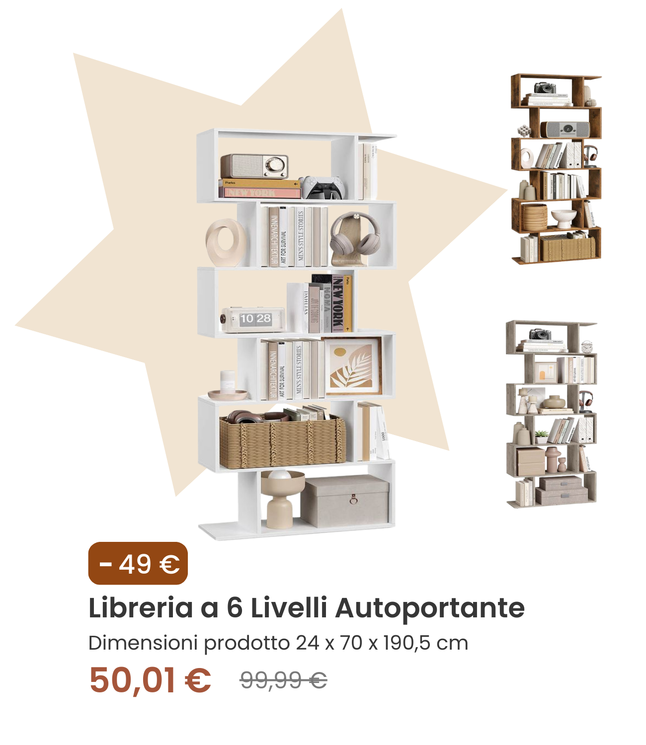 Libreria a 6 Livelli Autoportante