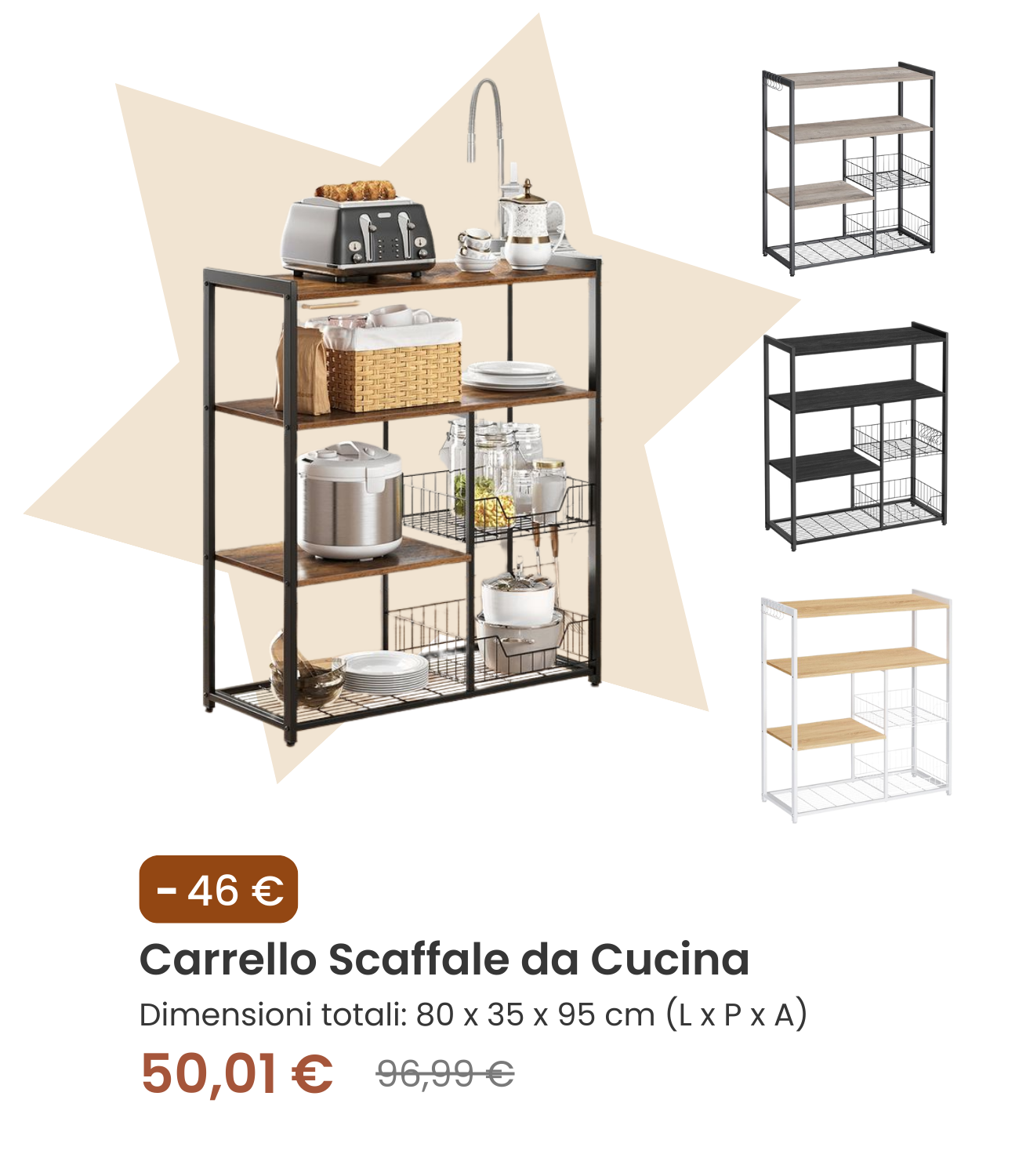 Carrello Scaffale da Cucina