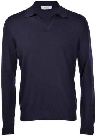 Polo Skipper in Lana Merinos / Blu