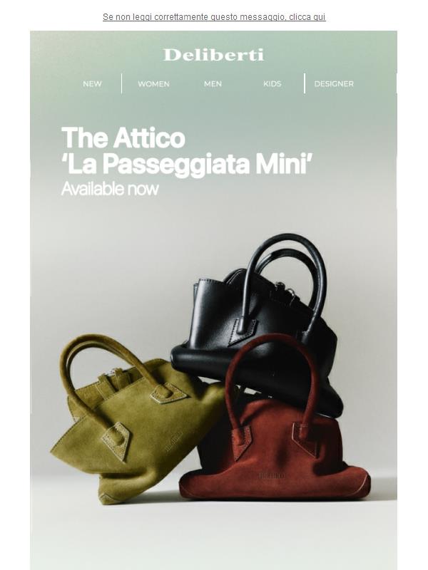 The Attico 'La Passeggiata Mini' disponibili ora - See now, buy now in boutique e su deliberti.it