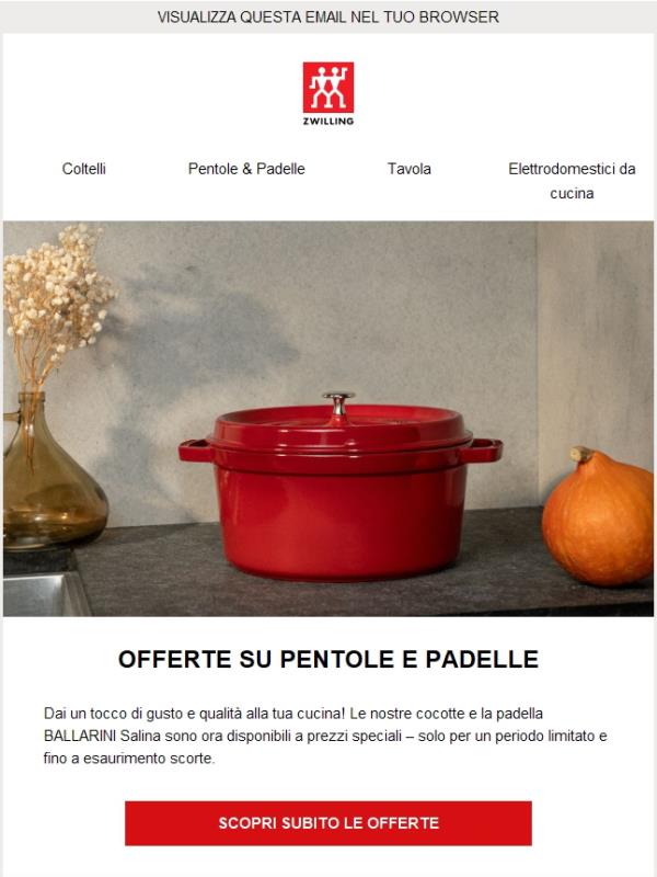 Cocotte e padelle BALLARINI in offerta speciale!