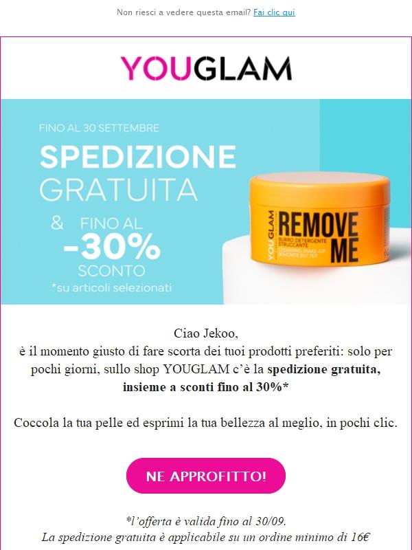 Spedizione gratuita e 30% off
