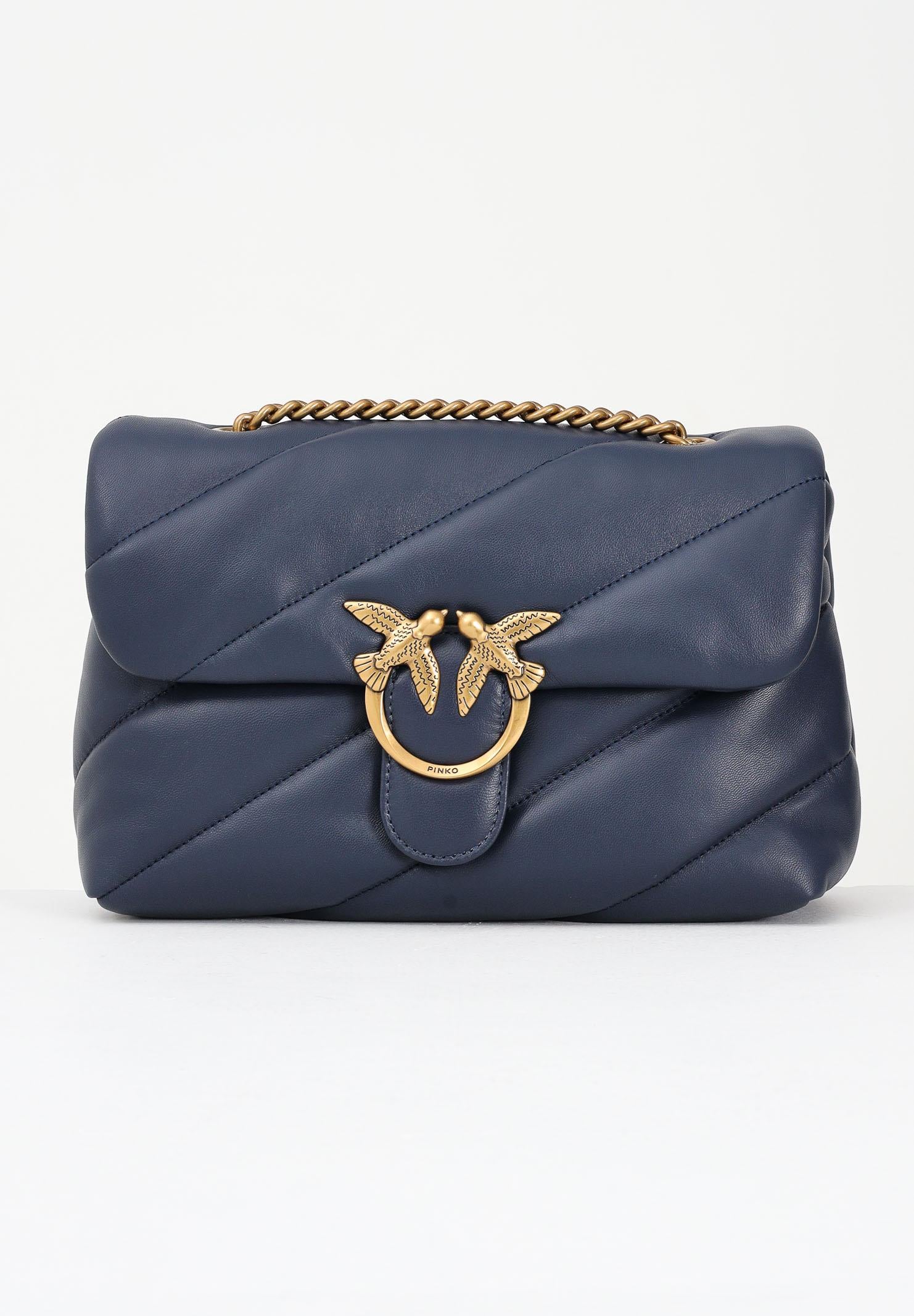 Image of PINKO Borsa a tracolla Classic Love Bag Puff da donna in morbida nappa blu indaco
