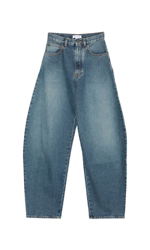 Round denim jeans