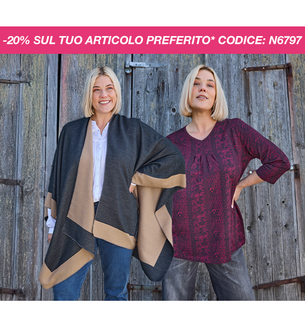 Poncho double face dal taglio aperto e oversize