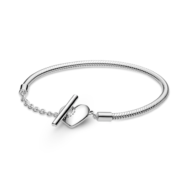 Pandora Moments Heart T-Bar Snake Chain Bracelet