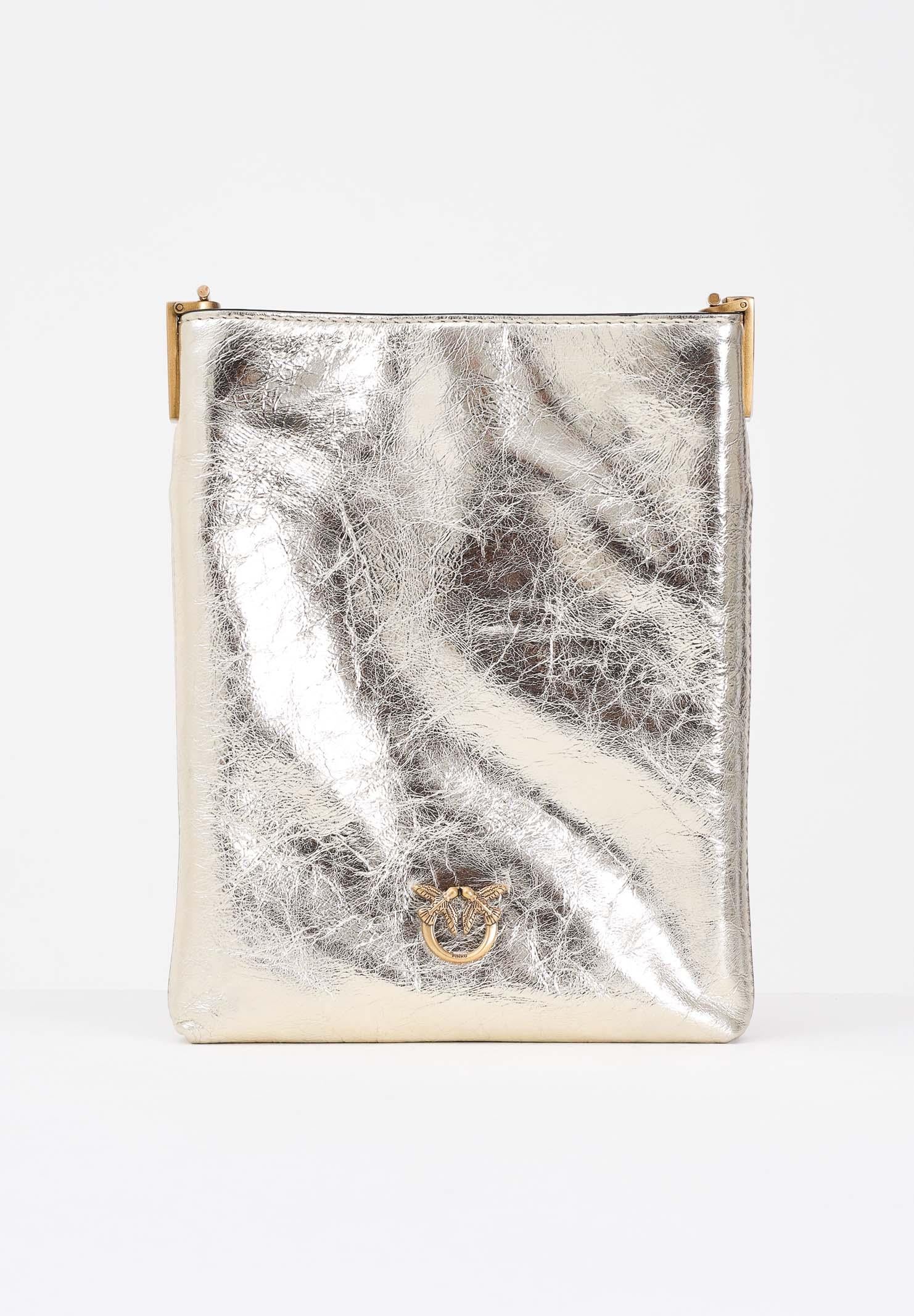 Image of PINKO Borsa a tracolla oro da donna dalla forma a secchiello