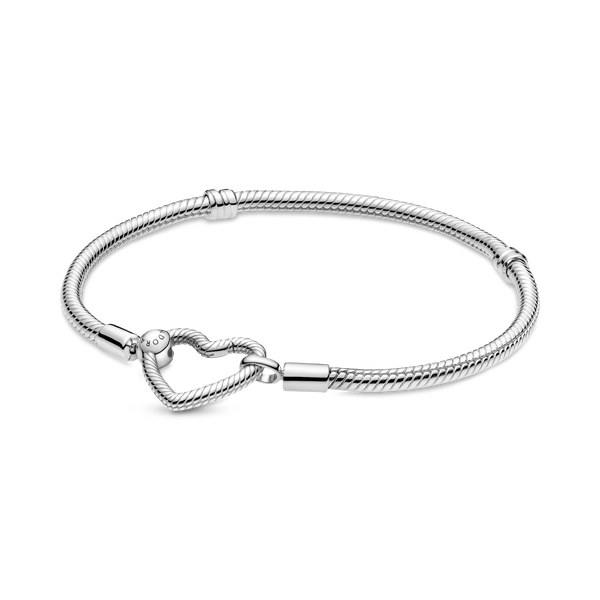 Pandora Moments Heart Closure Snake Chain Bracelet