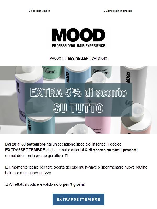 🎉 Extra -5% su tutto!