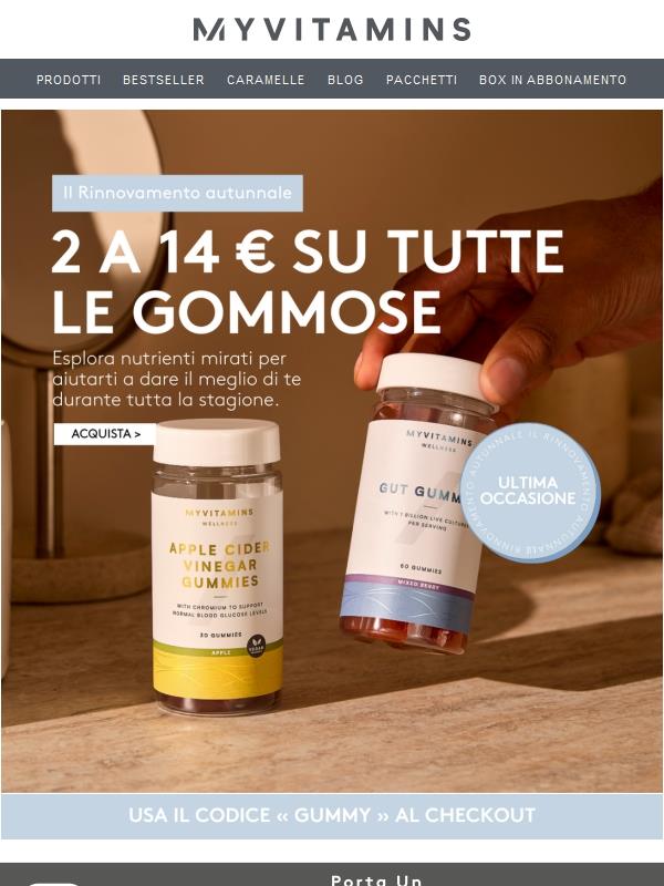 ⏳ Ultima occasione: 2 a 14 € su tutte le gommose!