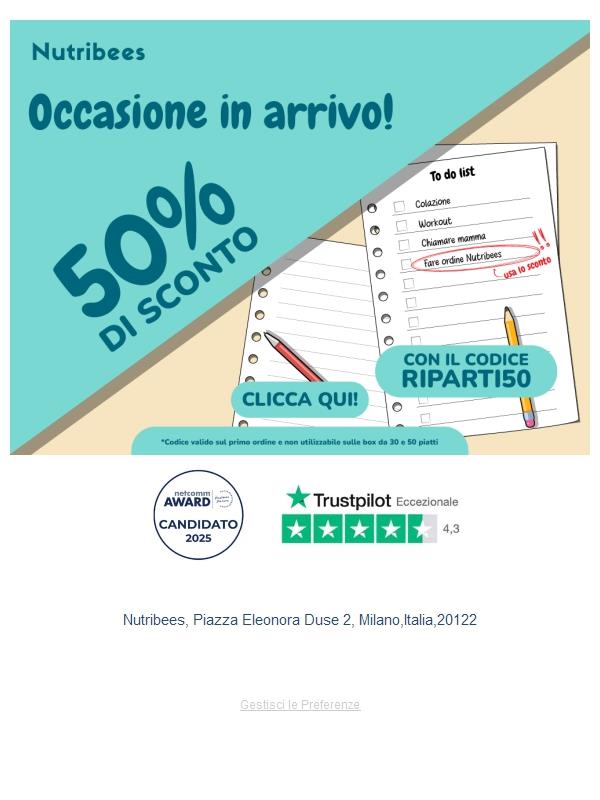 Sconto 50% scade oggi! 🤫