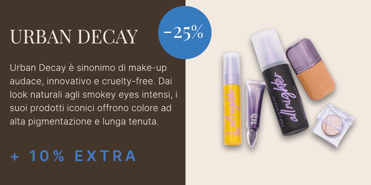25 per cento di sconto su urban decay