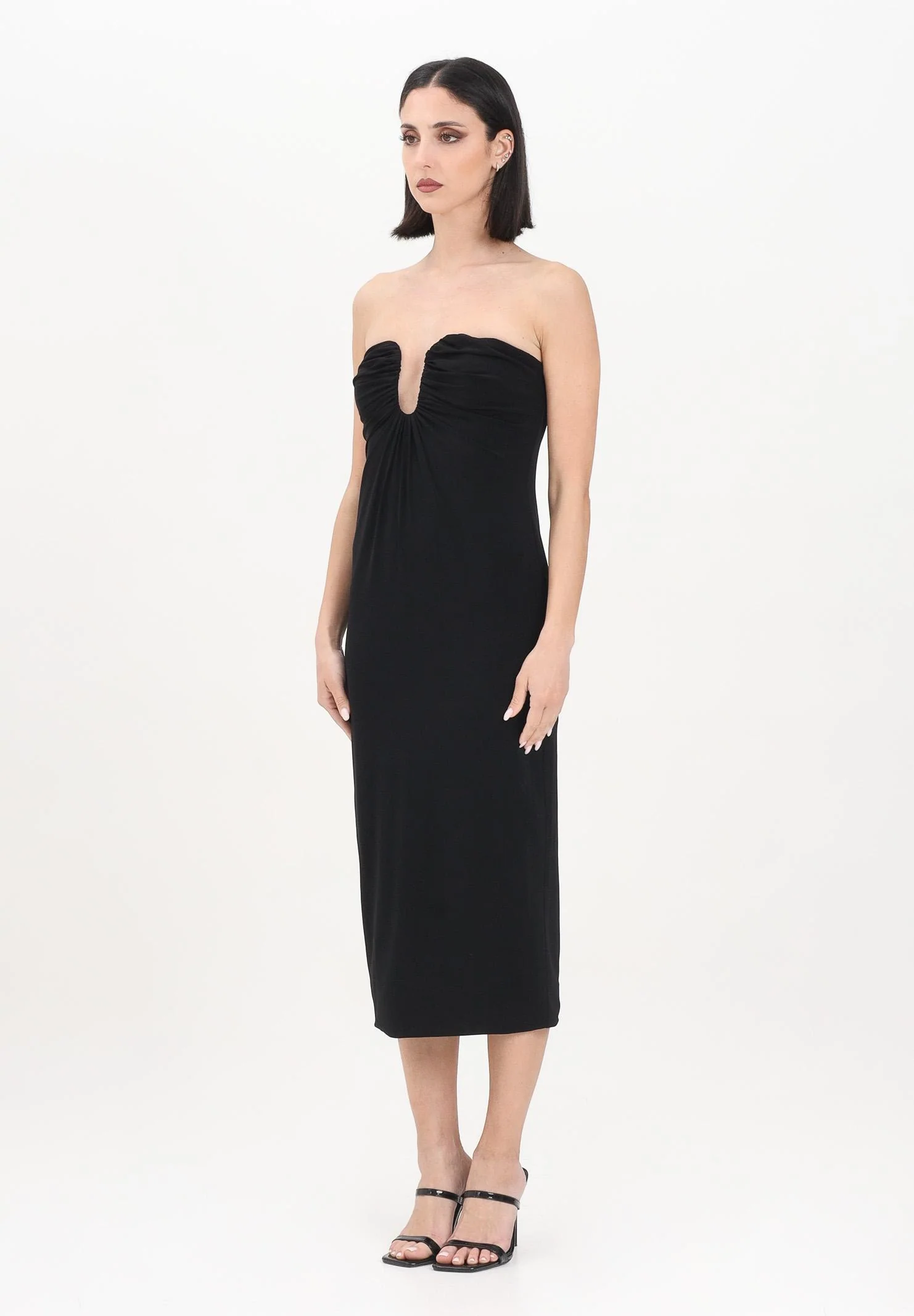 Image of PINKO Abito midi nero da donna