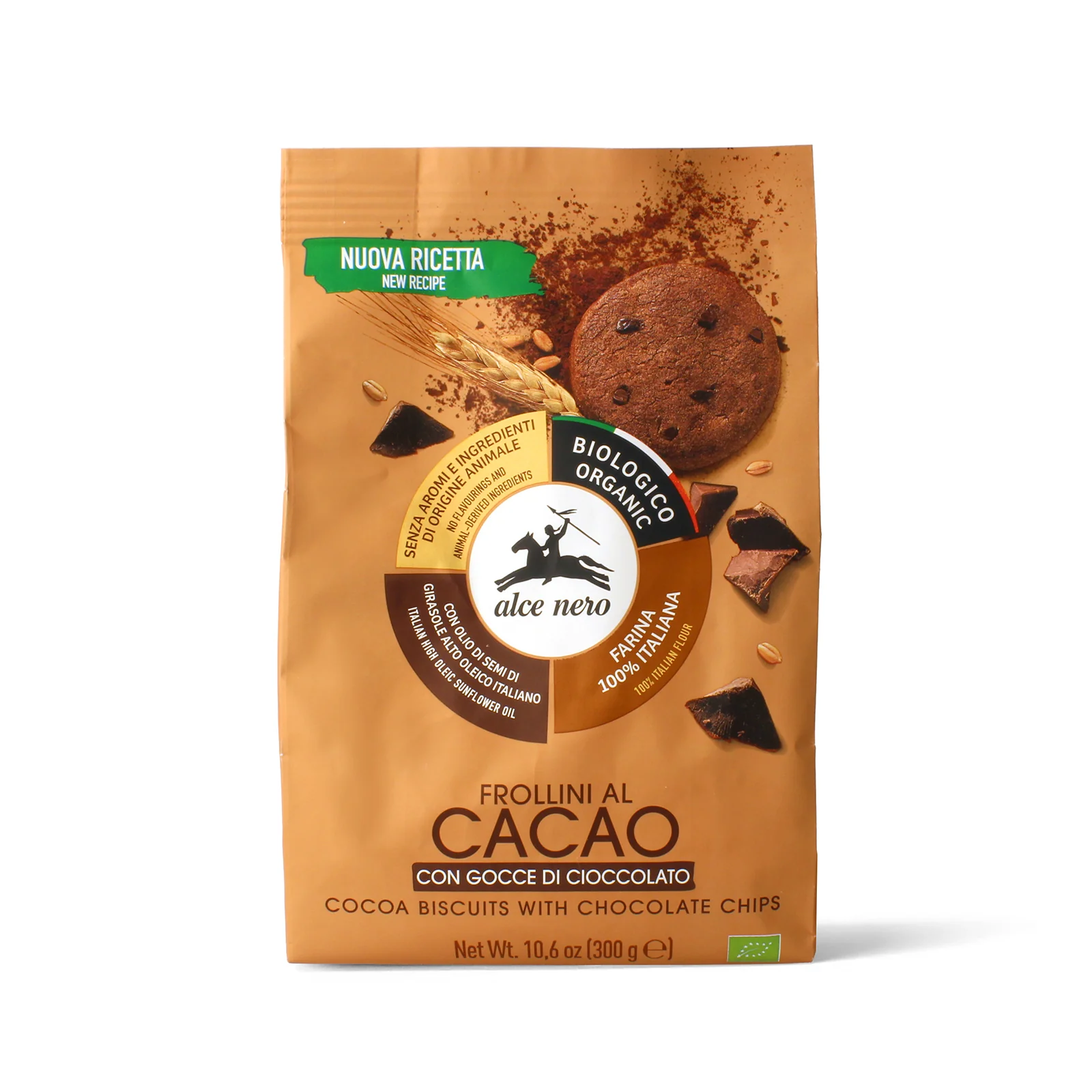Image of Frollini al cacao con gocce di cioccolato biologici