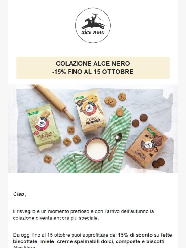 -15% sulla colazione Alce Nero 🍪