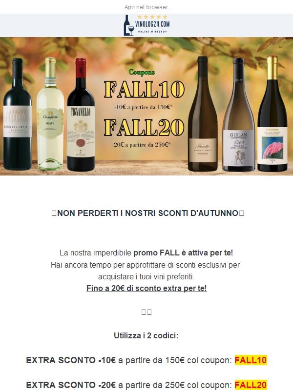 🌰PROMO FALL: non perdertela! 🍁Sconti fino a 20€!!