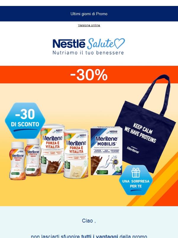 Ultima chiamata per la promo Meritene: -30% su prodotti selezionati 📱